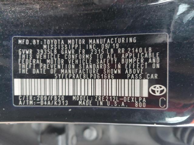 VIN 5YFEPRAE8LP061686 2020 TOYOTA COROLLA no.12