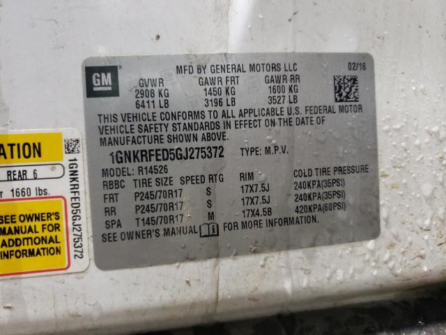 2016 CHEVROLET TRAVERSE L - 1GNKRFED5GJ275372