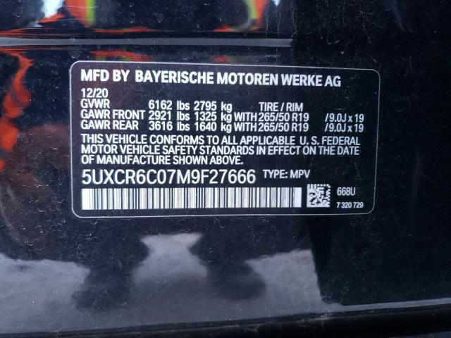 2021 BMW X5 XDRIVE4 - 5UXCR6C07M9F27666