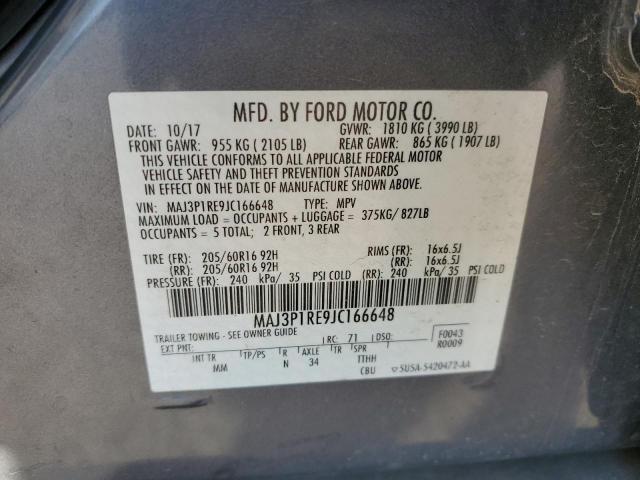 VIN MAJ3P1RE9JC166648 2018 FORD ECOSPORT no.12