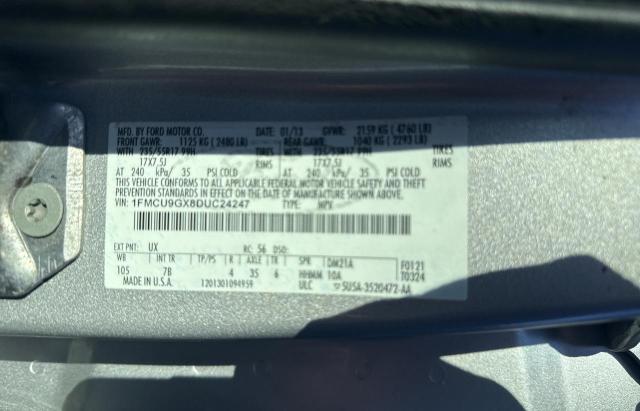 VIN 1FMCU9GX8DUC24247 2013 FORD ESCAPE no.10