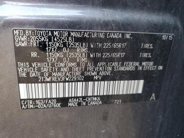 2015 TOYOTA RAV4 XLE - 2T3WFREV3FW229102