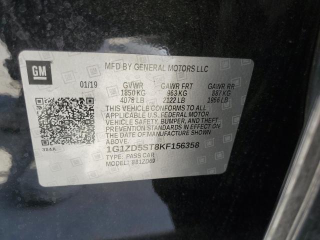 2019 CHEVROLET MALIBU LT - 1G1ZD5ST8KF156358