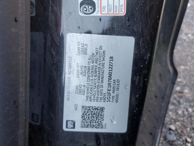 2022 CHEVROLET CAMARO LT1 1G1FE1R76N0122718