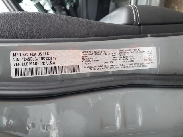 2022 DODGE DURANGO SR 1C4SDJGJ1NC133812