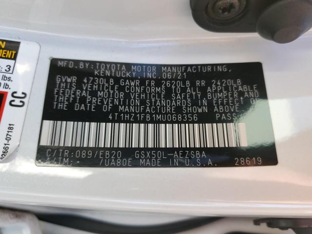2021 TOYOTA AVALON TOU 4T1HZ1FB1MU068356