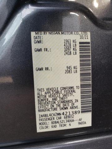 2021 NISSAN ALTIMA SR - 1N4BL4CV2MN421389