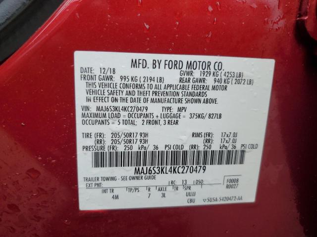2019 FORD ECOSPORT T - MAJ6S3KL4KC270479