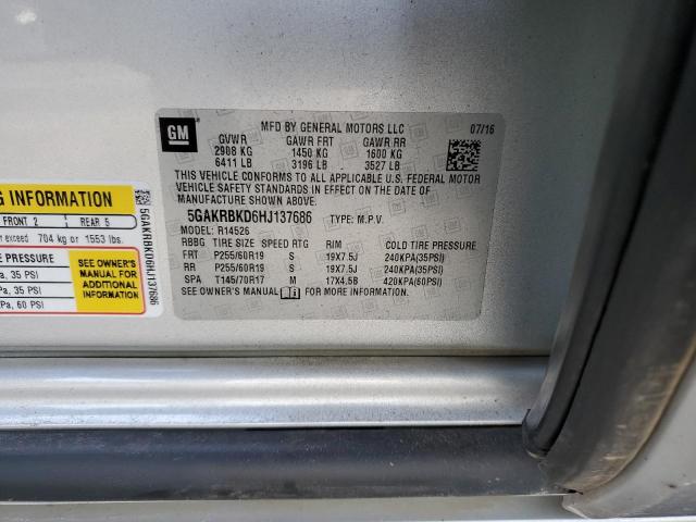 2017 BUICK ENCLAVE 5GAKRBKD6HJ137686