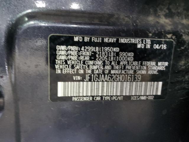 2016 SUBARU IMPREZA - JF1GJAA62GH016139