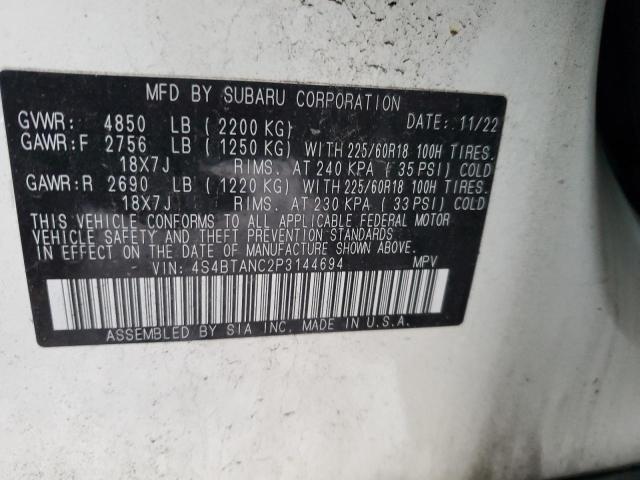 2023 SUBARU OUTBACK LIMITED 4S4BTANC2P3144694
