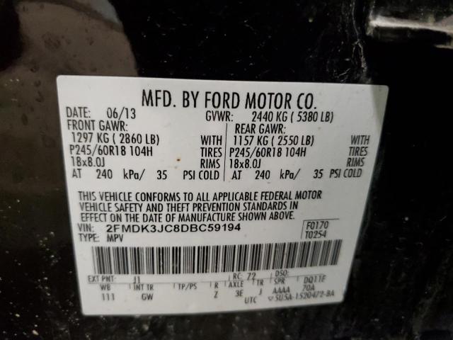 VIN 2FMDK3JC8DBC59194 2013 FORD EDGE no.13