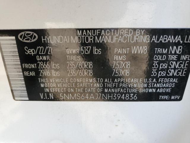 2022 HYUNDAI SANTA FE S - 5NMS64AJ7NH394836