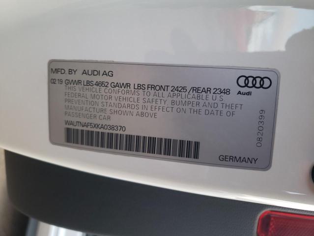 2019 AUDI A5 PREMIUM - WAUTNAF5XKA038370