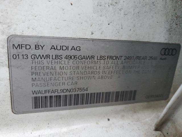 VIN WAUFFAFL9DN037554 2013 AUDI A4 no.12