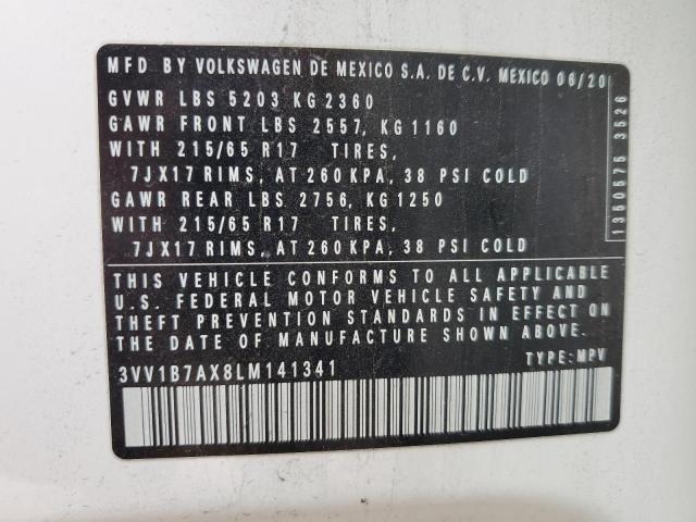 2020 VOLKSWAGEN TIGUAN S - 3VV1B7AX8LM141341