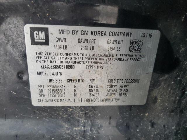2016 BUICK ENCORE - KL4CJESB5GB710980