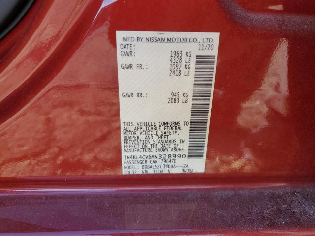 2021 NISSAN ALTIMA SR - 1N4BL4CV6MN328990