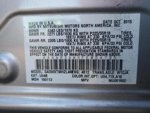 2015 MITSUBISHI OUTLANDER - 4A4AR3AWXFE054795