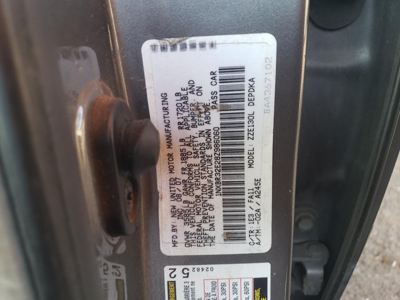 Lot #3029750245 2008 TOYOTA COROLLA CE