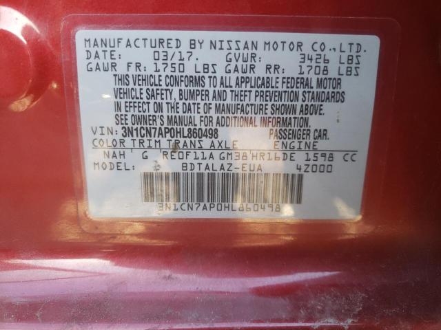 2017 NISSAN VERSA S - 3N1CN7AP0HL860498
