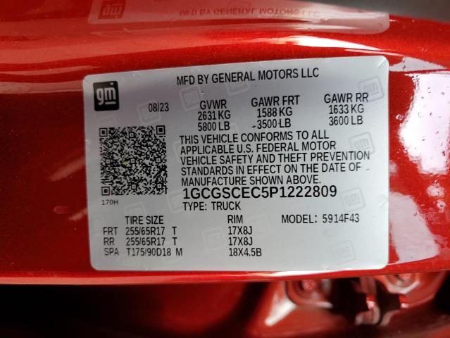 2023 CHEVROLET COLORADO L - 1GCGSCEC5P1222809