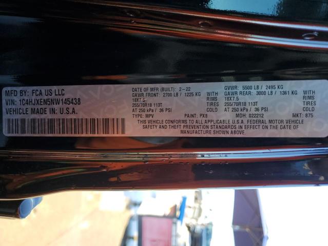 2022 JEEP WRANGLER U - 1C4HJXEN5NW145438