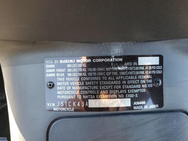 2004 SUZUKI AN400 K3 JS1CK43AX42101263