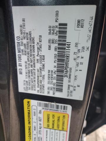 2017 FORD FUSION SE - 3FA6P0H9XHR111441