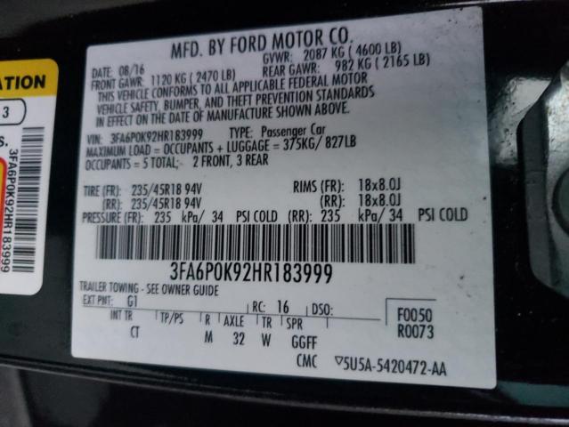 2017 FORD FUSION TIT - 3FA6P0K92HR183999