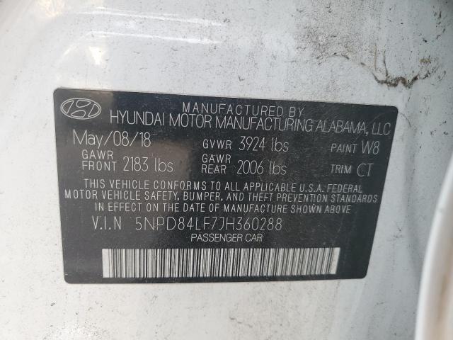 VIN 5NPD84LF7JH360288 2018 HYUNDAI ELANTRA no.13