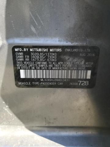 2017 MITSUBISHI MIRAGE GT ML32A5HJ2HH013431