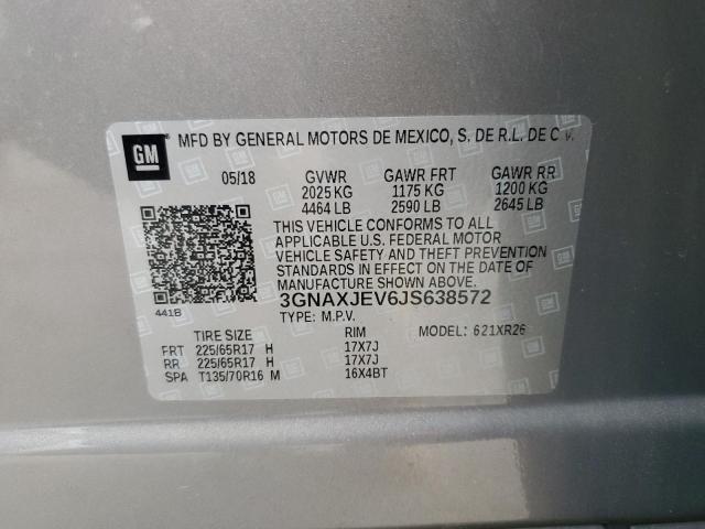 2018 CHEVROLET EQUINOX LT - 3GNAXJEV6JS638572