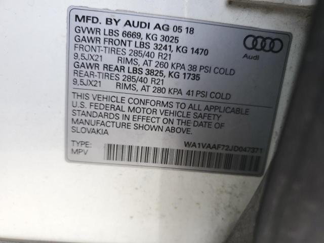 VIN WA1VAAF72JD047371 2018 AUDI Q7 no.14