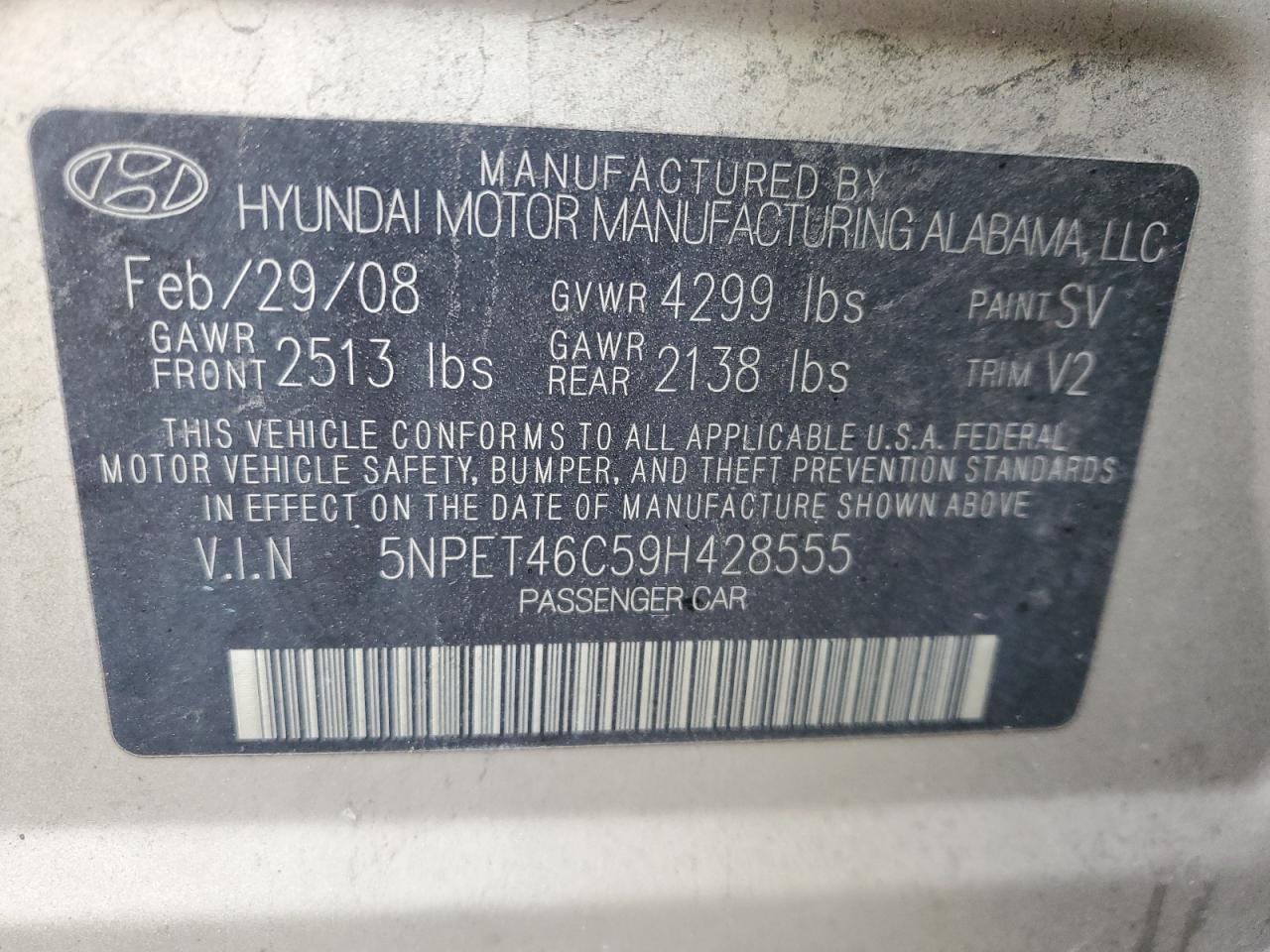 Lot #3033357859 2009 HYUNDAI SONATA GLS