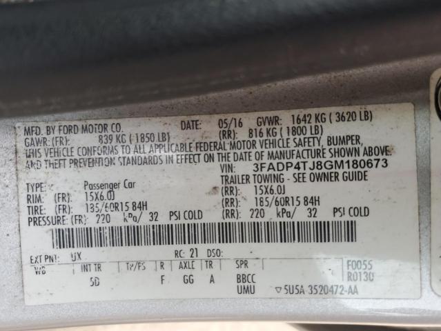 2016 FORD FIESTA S - 3FADP4TJ8GM180673