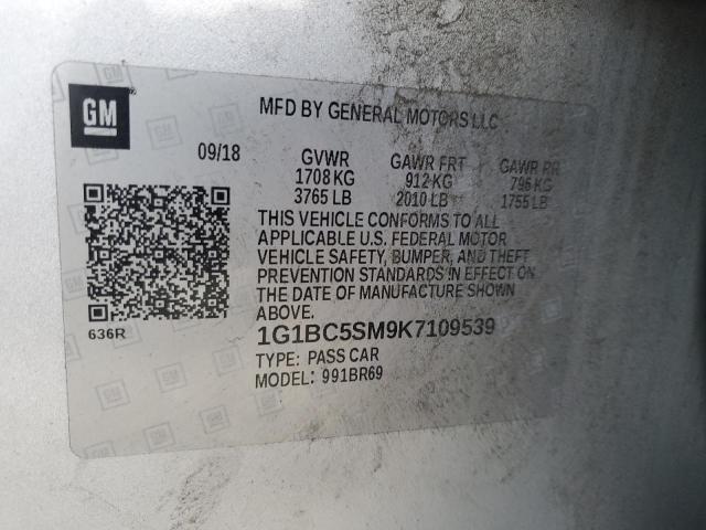 2019 CHEVROLET CRUZE LS - 1G1BC5SM9K7109539