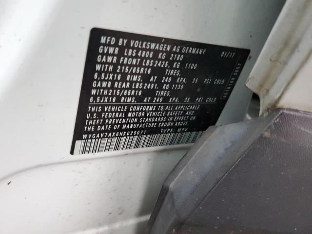 2017 VOLKSWAGEN TIGUAN S - WVGAV7AX6HK025071