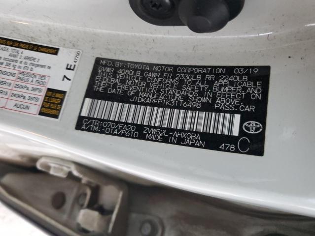 VIN JTDKARFP1K3116498 2019 TOYOTA PRIUS no.12