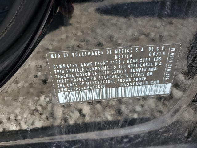 2016 VOLKSWAGEN JETTA S 3VW267AJ4GM402888
