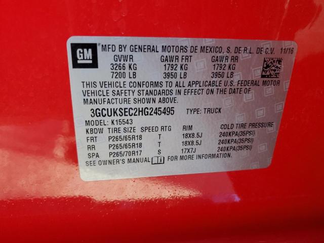 VIN 3GCUKSEC2HG245495 2017 CHEVROLET ALL MODELS no.12