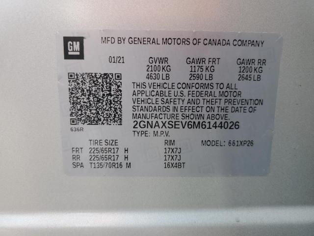 2021 CHEVROLET EQUINOX LS - 2GNAXSEV6M6144026