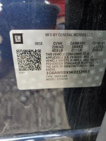 2019 CADILLAC CTS - 1G6AW5SX5K0112597