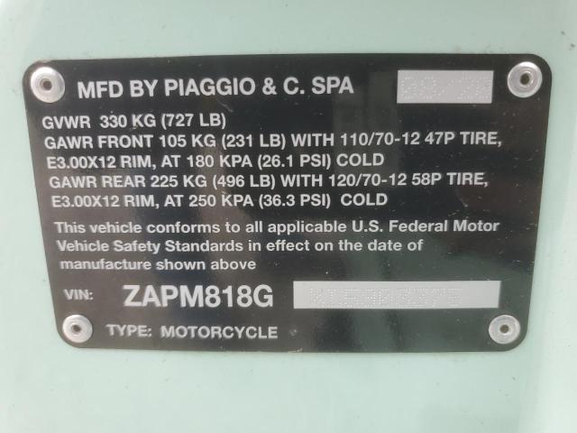 2020 VESPA PRIMAVERA ZAPM818GXL5903375