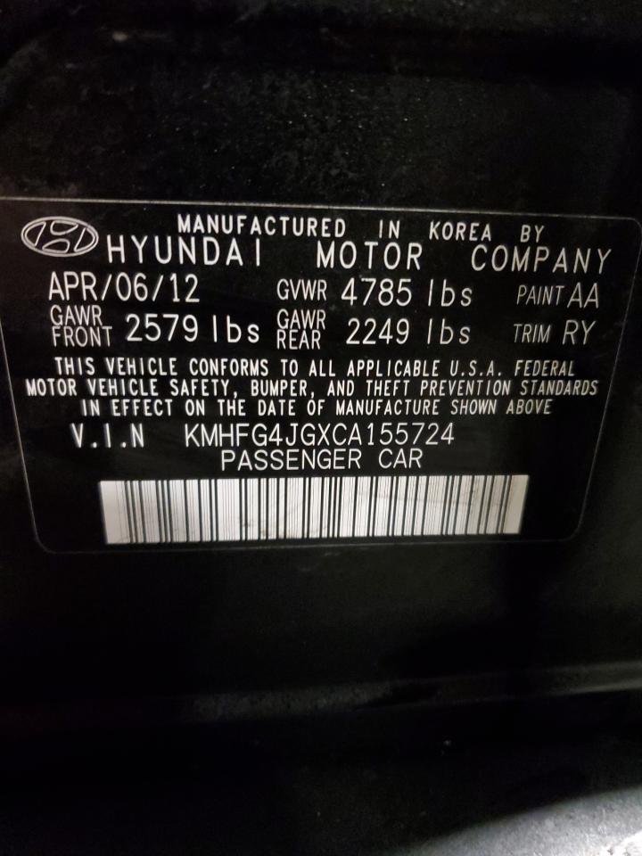 Lot #3034306080 2012 HYUNDAI AZERA GLS