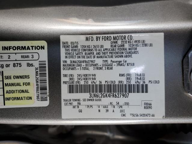 2015 LINCOLN MKZ - 3LN6L2GK4FR627907