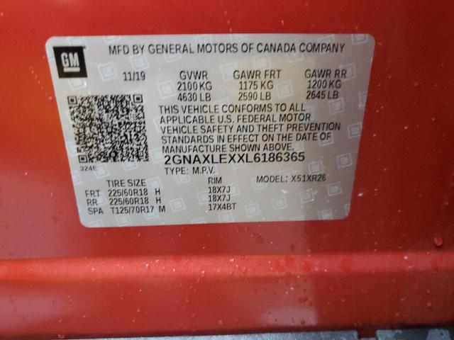 2020 CHEVROLET EQUINOX LT - 2GNAXLEXXL6186365