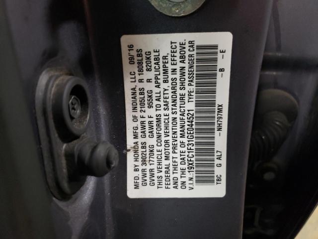 2016 HONDA CIVIC EX - 19XFC1F31GE044521