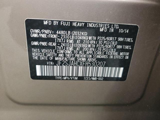 2015 SUBARU FORESTER 2 - JF2SJAHCXFH530207
