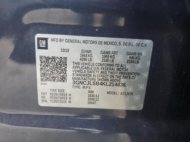 2019 CHEVROLET TRAX 1LT - 3GNCJLSB4KL214836